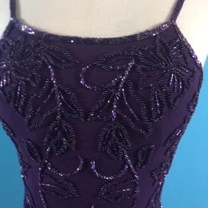 Plum colored evening dress